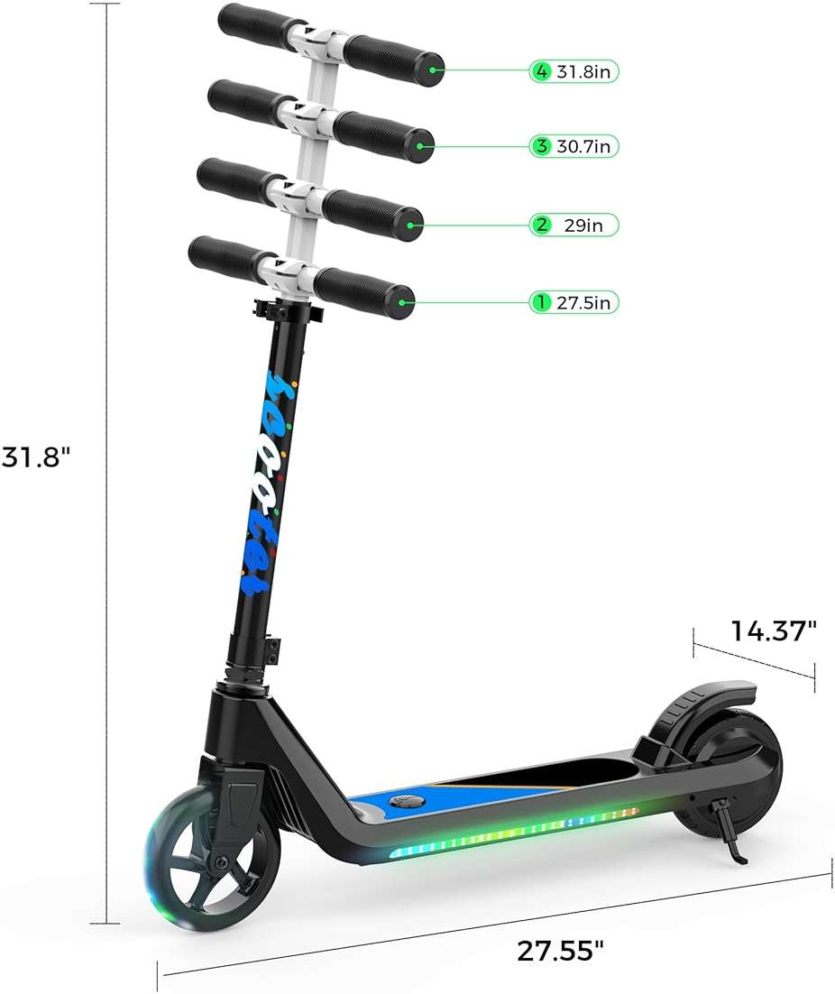 LINGTENG Electric Scooter for Kids Age 6-10, Kick-Start Boost Scooter with Adjustable Speed and Height, Flash Wheel & Deck Lights - Image 8