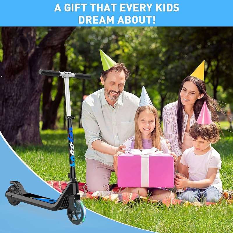 LINGTENG Electric Scooter for Kids Age 6-10, Kick-Start Boost Scooter with Adjustable Speed and Height, Flash Wheel & Deck Lights - Image 9