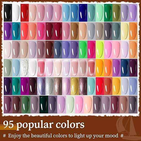 JODSONE 100 PCS (5 ml each) Gel Nail Polish Kit No Wipe Soak off Base Coat and Matte Glossy Top Coat Gel Polish Collections Gifts for Manicure Lovers - Image 3