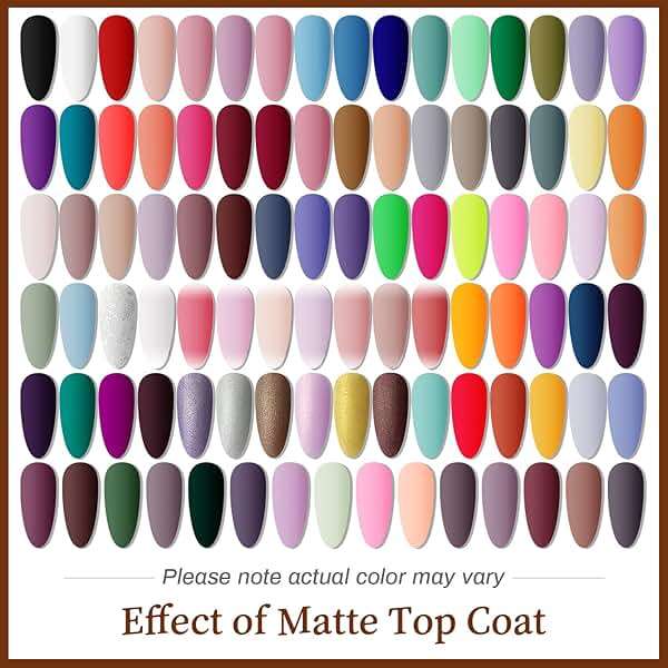 JODSONE 100 PCS (5 ml each) Gel Nail Polish Kit No Wipe Soak off Base Coat and Matte Glossy Top Coat Gel Polish Collections Gifts for Manicure Lovers - Image 8