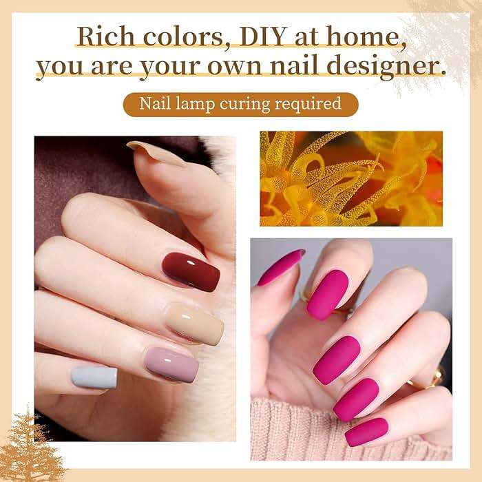 JODSONE 60 PCS Gel Nail Polish Set with 5 Bottles of Base and Glossy Matte Top Coat Soak off Gel Nail Set Suitable for All Seasons Gifts - Image 4