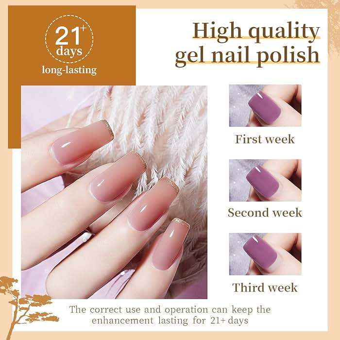 JODSONE 60 PCS Gel Nail Polish Set with 5 Bottles of Base and Glossy Matte Top Coat Soak off Gel Nail Set Suitable for All Seasons Gifts - Image 5