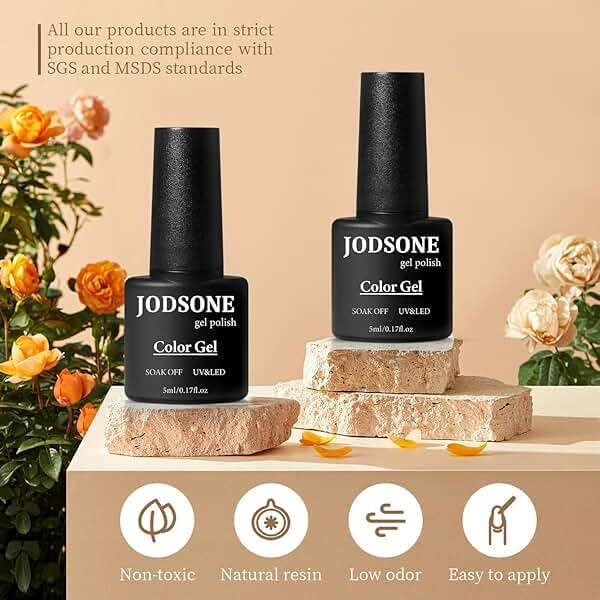 JODSONE 60 PCS Gel Nail Polish Set with 5 Bottles of Base and Glossy Matte Top Coat Soak off Gel Nail Set Suitable for All Seasons Gifts - Image 6