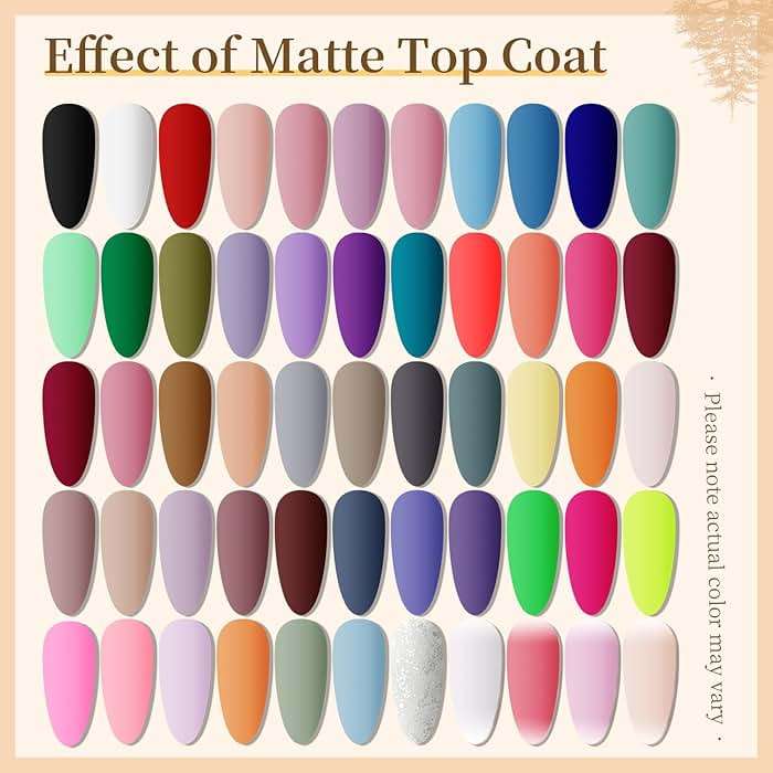 JODSONE 60 PCS Gel Nail Polish Set with 5 Bottles of Base and Glossy Matte Top Coat Soak off Gel Nail Set Suitable for All Seasons Gifts - Image 8