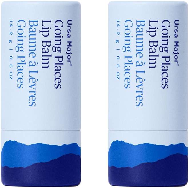Ursa Major Going Places Lip Balm | Natural Lip Moisturizer for Cracked and Dry Lips | Hydrate, Soothe and Protect | Recyclable Cardboard Tube | 0.5 oz | 2-Pack - Image 1