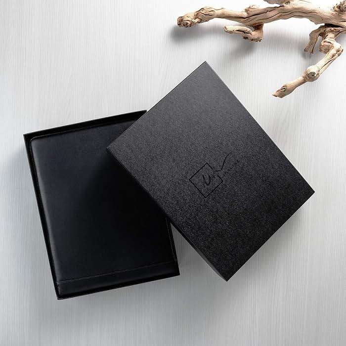 Inkline 7 Ring Check Binder Portfolio -Professional PU Leather Binder with Zippered Closure -500 Check Capacity -9x13 Inch Sheets -Document & Card Organizer -Large Tablet Pocket - Brown (80006) - Image 9