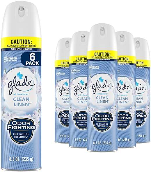 Glade Air Freshener Room Spray, Clean Linen, 8.3 oz, 6 Count - Image 1