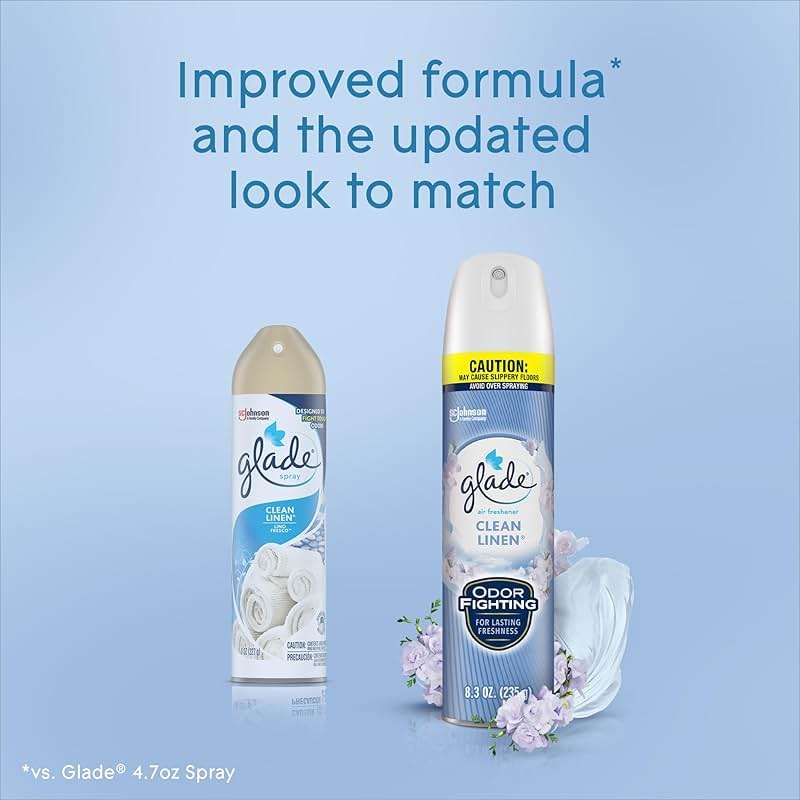 Glade Air Freshener Room Spray, Clean Linen, 8.3 oz, 6 Count - Image 9