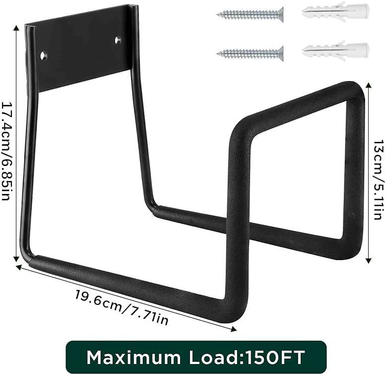 Metal Garden Hose Holder - Wall Mount Heavy Duty Holds Up to 150Ft Hose for Hose Reel/Garden Hose - Image 2