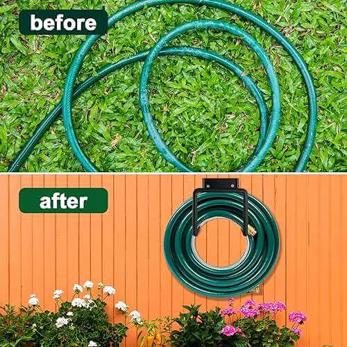 Metal Garden Hose Holder - Wall Mount Heavy Duty Holds Up to 150Ft Hose for Hose Reel/Garden Hose - Image 4