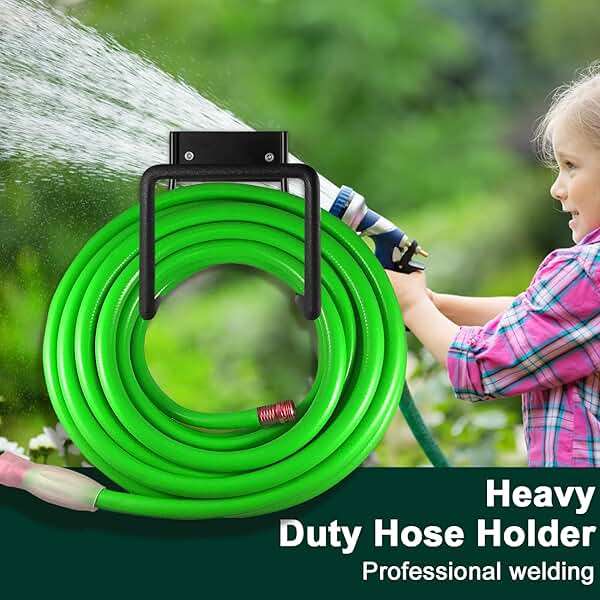 Metal Garden Hose Holder - Wall Mount Heavy Duty Holds Up to 150Ft Hose for Hose Reel/Garden Hose - Image 5