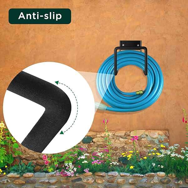 Metal Garden Hose Holder - Wall Mount Heavy Duty Holds Up to 150Ft Hose for Hose Reel/Garden Hose - Image 7