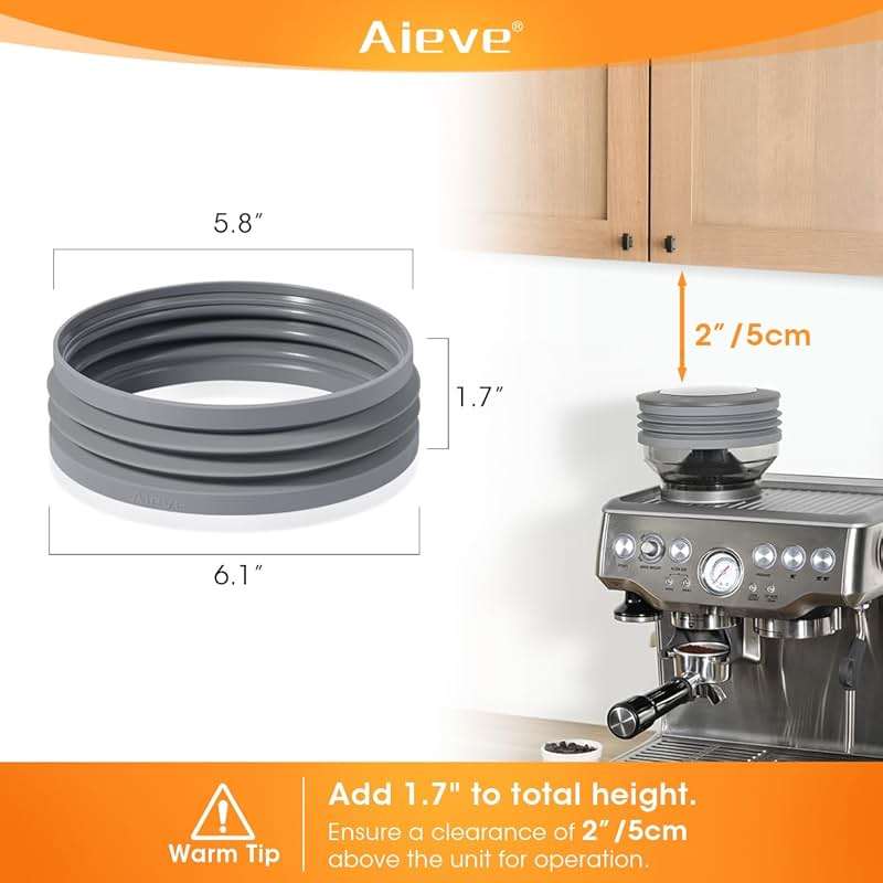 AIEVE Silicone Bellow Compatible for Breville Barista Express, Single Dose Hopper for Breville Espresso Machine,Gray - Image 3