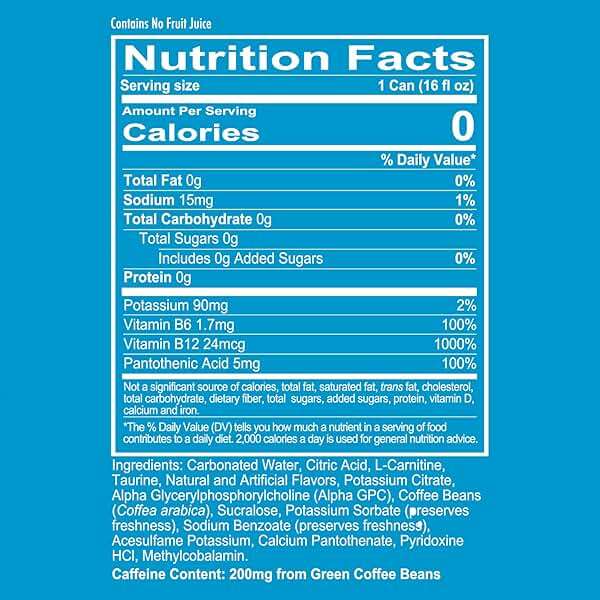 REDCON1 Energy High Performance Drink, Vice City - Zero Sugar Energy Drink with Alpha GPC Nootropic - 200mg of Natural Caffeine from Green Coffee Beans - Vitamin B6, B12 & B5 to Boost Mood (12 ct) - Image 2