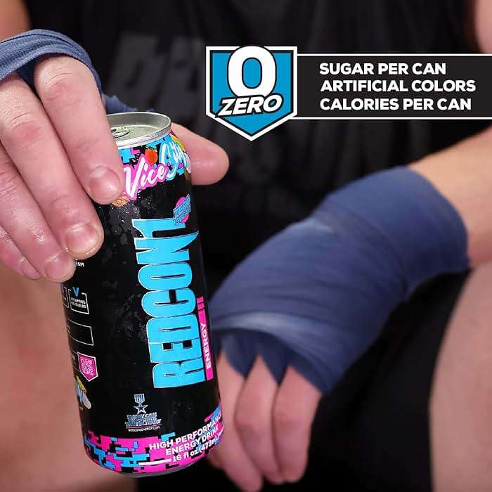 REDCON1 Energy High Performance Drink, Vice City - Zero Sugar Energy Drink with Alpha GPC Nootropic - 200mg of Natural Caffeine from Green Coffee Beans - Vitamin B6, B12 & B5 to Boost Mood (12 ct) - Image 6