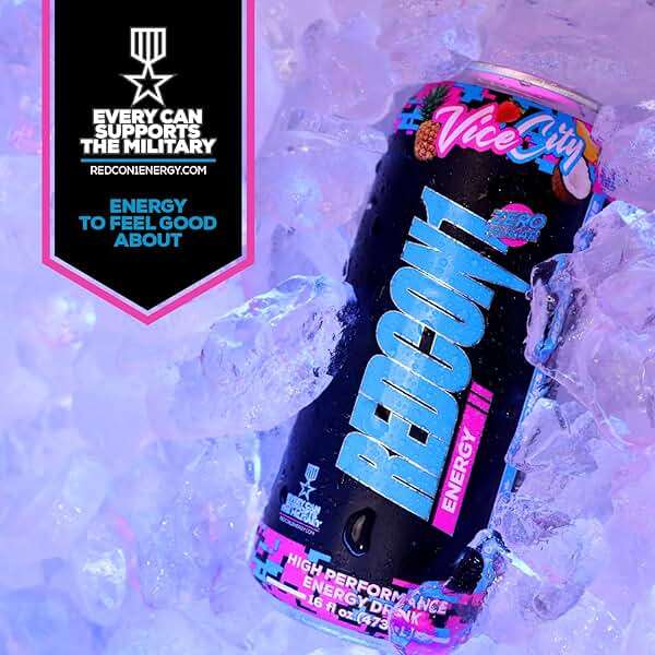 REDCON1 Energy High Performance Drink, Vice City - Zero Sugar Energy Drink with Alpha GPC Nootropic - 200mg of Natural Caffeine from Green Coffee Beans - Vitamin B6, B12 & B5 to Boost Mood (12 ct) - Image 7