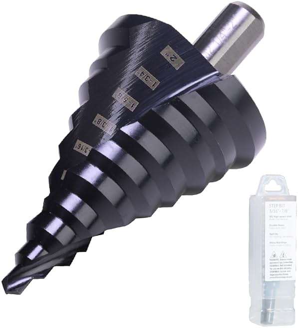 Jerax tools 1/4 to 2 Inch Step Drill Bit Spiral Grooved Double Fluted, Large M2 High Speed Steel Drill bits for Hole Drilling in Stainless Steel, Copper, Aluminum, Wood, Plastic - Image 1