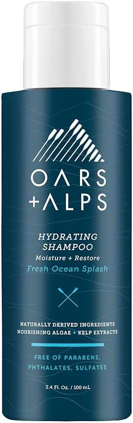 Oars + Alps Hair and Body Travel Kit for Men, Includes Sulfate Free Shampoo, Conditioner, Body Wash, Deodorant, and Reusable Pouch, TSA Friendly, Fresh Ocean Splash Scent - Image 3
