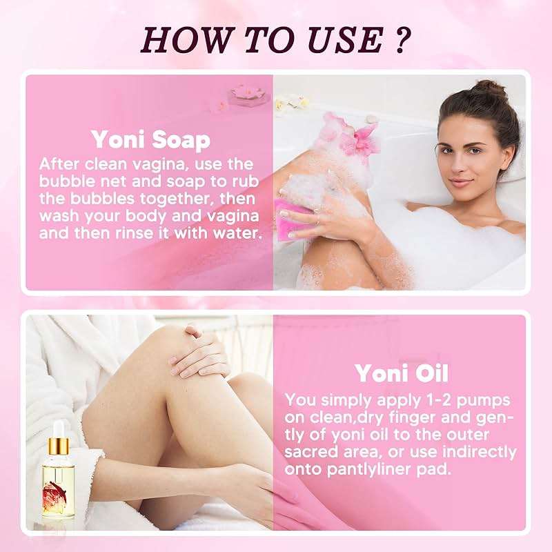 Feminine Wash & Yoni Oil & Yoni Soap Set for Women, Yoni Wash for Vaginal Remove Odor, Natural Feminine Care Soap for pH Balance, 1 Fl.Oz Feminine Oil & 5.07 Fl.Oz Vaginal Wash 3.53 Oz Yoni Soap Bar - Image 6