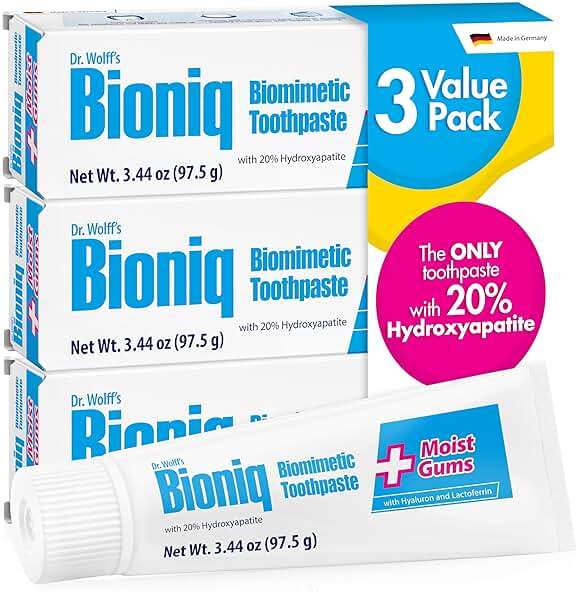 Bioniq Plus+ Gum Formula - 20% Hydroxyapatite Toothpaste, bioHAP and Fluoride Free Toothpaste for Daily Use, Clinically Tested - Our Expert for Enamel and Gum Care - 3 x 3.44 Oz - Image 1