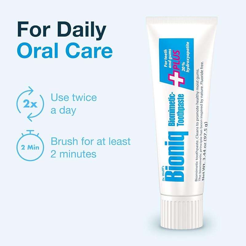 Bioniq Plus+ Gum Formula - 20% Hydroxyapatite Toothpaste, bioHAP and Fluoride Free Toothpaste for Daily Use, Clinically Tested - Our Expert for Enamel and Gum Care - 3 x 3.44 Oz - Image 5
