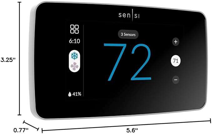 Sensi Touch 2 Smart Thermostat with Touchscreen Color Display, 100 Years of Expertise, Programmable, Wi-Fi, Data Privacy, Easy DIY, Works with Alexa, Energy Star Certified, ST76W, C-Wire Required - Image 2