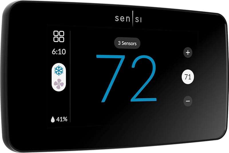 Sensi Touch 2 Smart Thermostat with Touchscreen Color Display, 100 Years of Expertise, Programmable, Wi-Fi, Data Privacy, Easy DIY, Works with Alexa, Energy Star Certified, ST76, C-Wire Required - Image 1