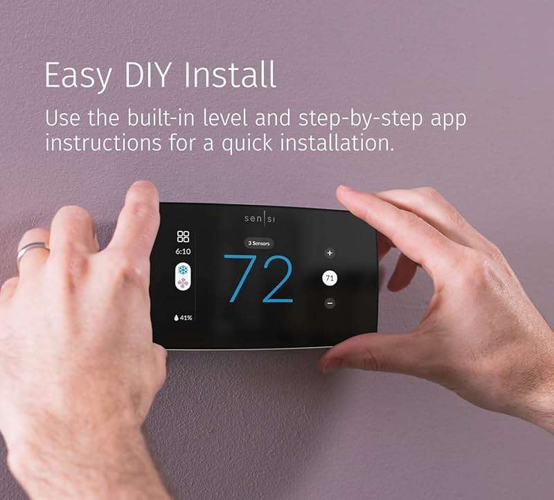 Sensi Touch 2 Smart Thermostat with Touchscreen Color Display, 100 Years of Expertise, Programmable, Wi-Fi, Data Privacy, Easy DIY, Works with Alexa, Energy Star Certified, ST76, C-Wire Required - Image 6