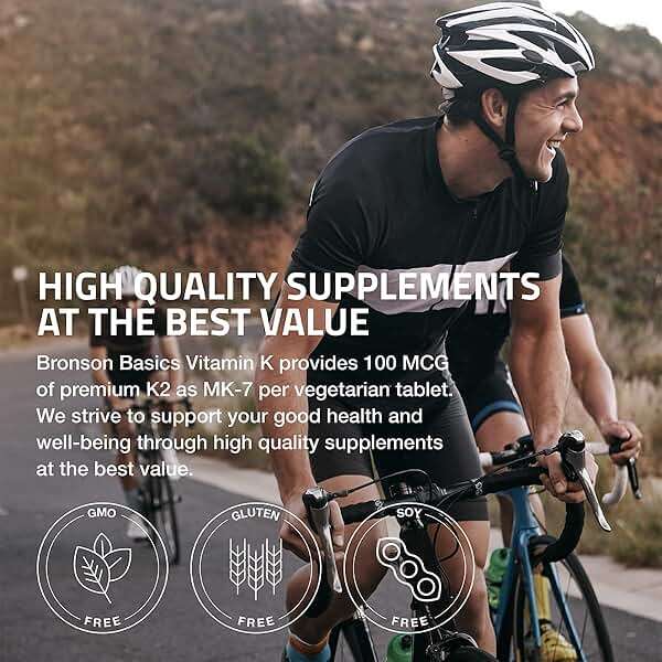 Bronson Vitamin K2 MK-7 100 MCG, K2 as MK7 Menaquinone, Bone Support Non-GMO, 120 Tablets - Image 4