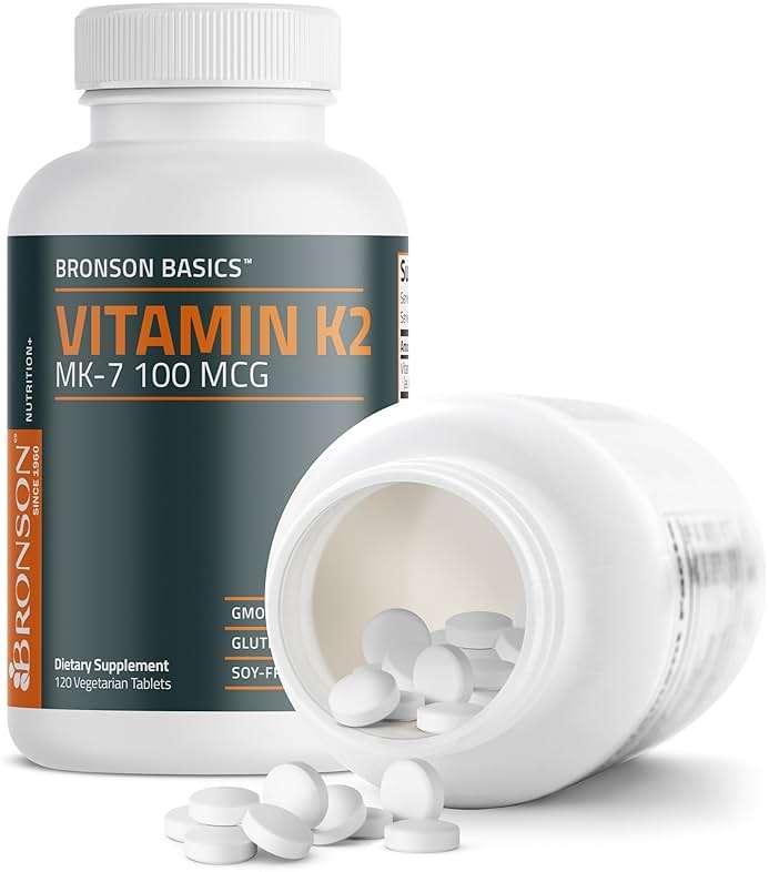 Bronson Vitamin K2 MK-7 100 MCG, K2 as MK7 Menaquinone, Bone Support Non-GMO, 120 Tablets - Image 6