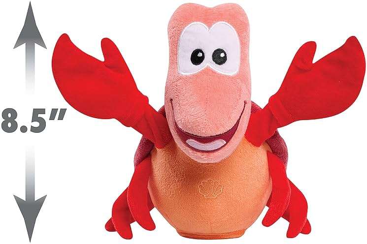 Disney Princess Singing and Snapping Sebastian 10-inch Plush Stuffed Animal, Red Crab, Kids Toys for Ages 3 Up by Just Play - Image 3