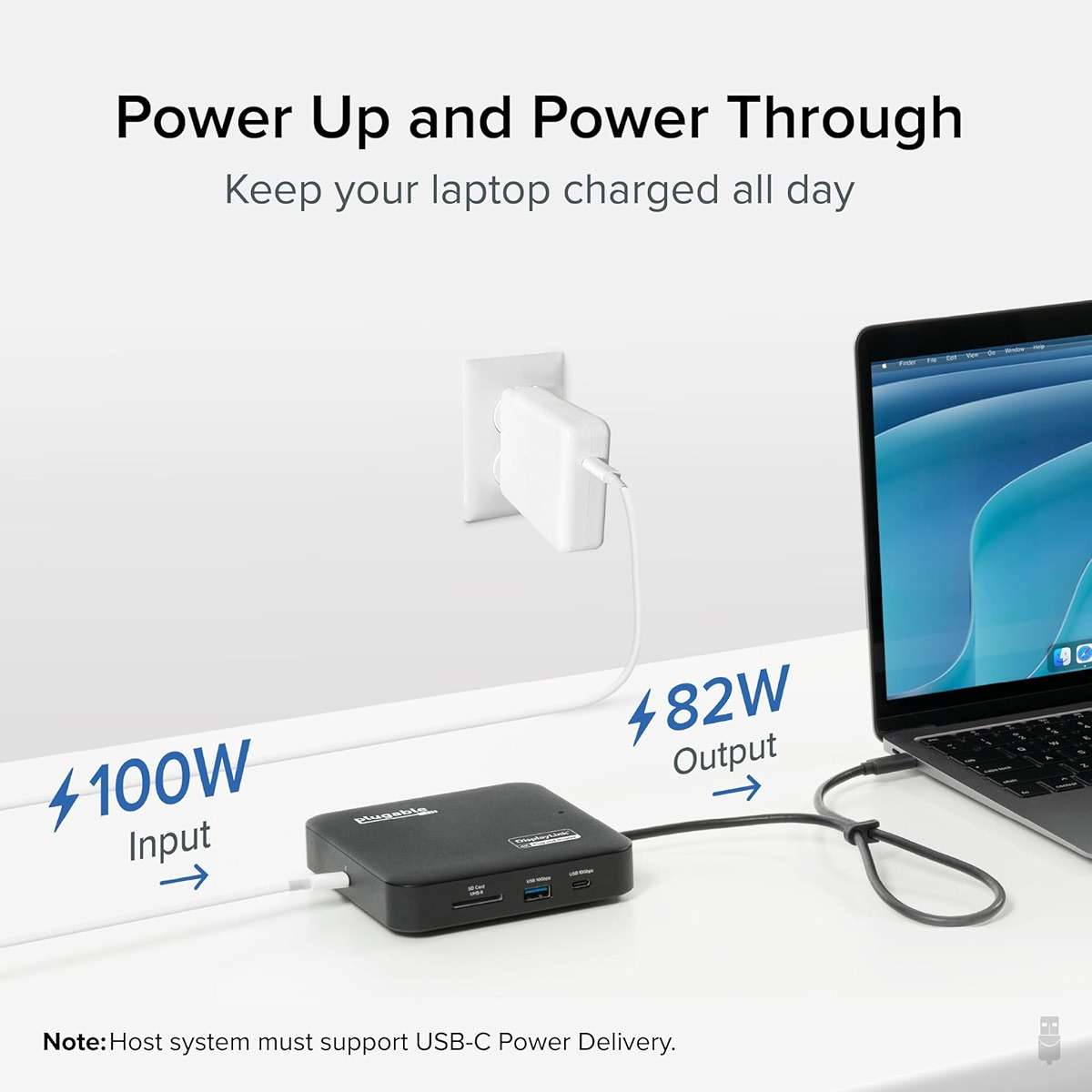 Plugable 7-in-1 USB-C DisplayLink Dock – Dual 4K 60Hz HDMI, USB-C & USB-A (10Gbps), SD Card, Gigabit Ethernet, 100W PD Charging – Compatible with macOS & Windows, MacBook Dual Monitor Support - Image 3