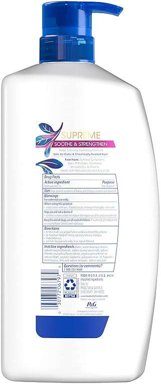 Head & Shoulders Supreme Anti-Dandruff Shampoo with Argan Oil and Rose Essence, 1% Pyrithione Zinc, Sulfate-Free, Deep Moisturization and Itch Control, 28.2 fl oz - Image 8