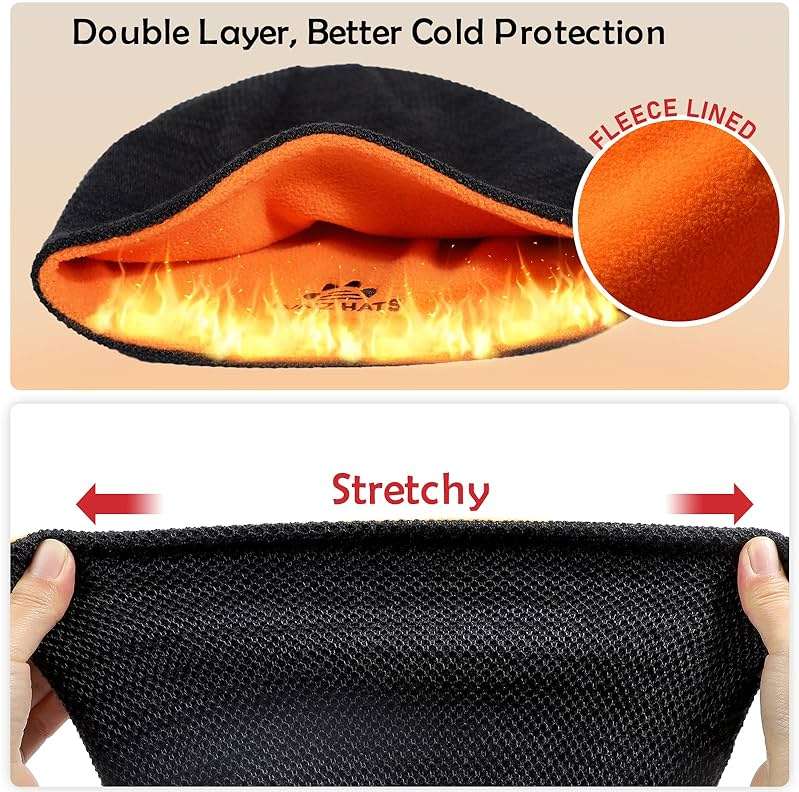 Lvaiz Mens Winter Beanie Hat Warm Fleece Lined Skull Cap for Men Reversible Women Windproof Watch Hat Knit Warm Unisex Beanie - Image 4