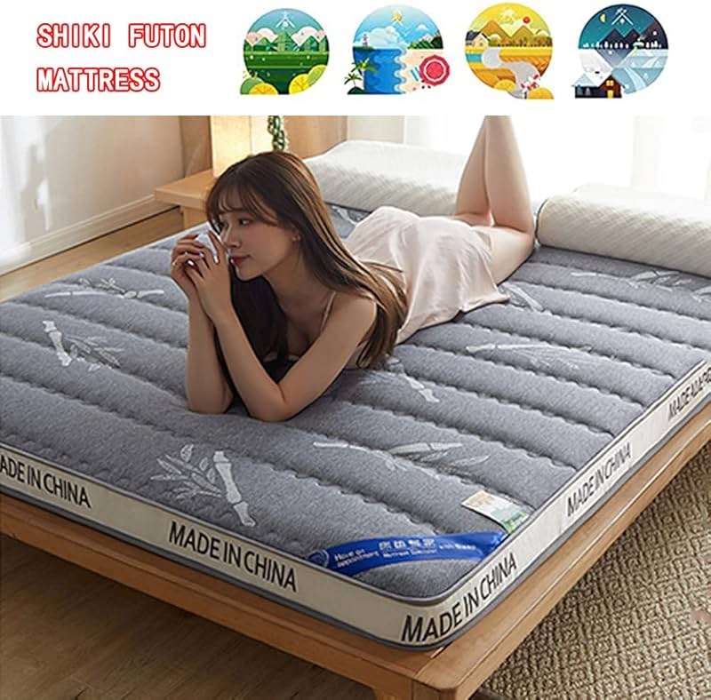 Soft Tatami Futon Mattresses Foldable Japanese Floor Mattress Tatami Mat Bed Mattress Topper Roll Up Sleeping Mattress Pad Kids Floor Lounger Pillow Bed Shikibuton,Grey2 3cm,180x200cm - Image 8