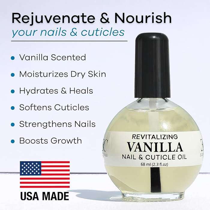 Ellie Chase Moisturizing Cuticle & Nail Care Oil 2.3 Fl Oz - Vanilla Scented – Infused with Jojoba Oil, Aloe, Vitamin E – Nail & Cuticle Hydration, Repair, Moisturizer, Strengthener, Growth - Image 2