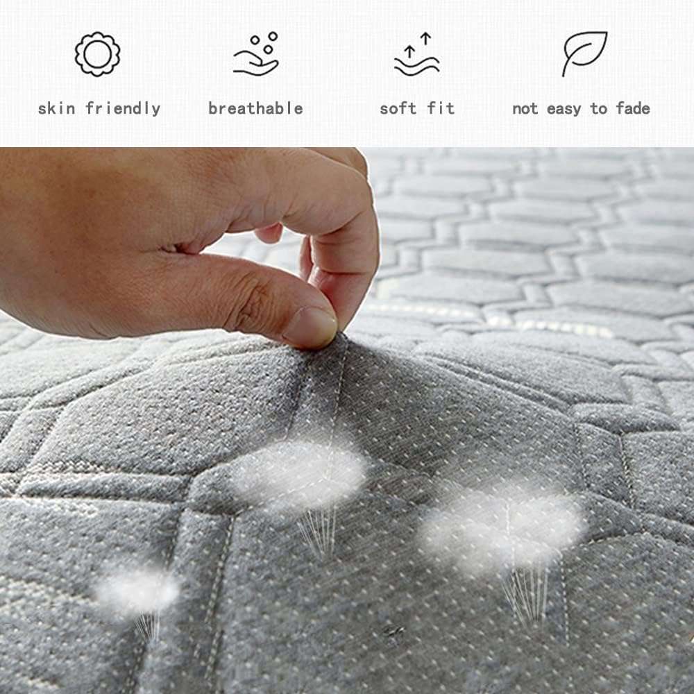 Japanese Twin Futon Mattress Thick Tatami Floor Mattress for Adults Tatami Mat Sleeping Pad Roll Up Guest Mattress Shikibuton Camping Mattress Floor Bed Mattress Topper,Grey3 5cm,King(180x200c - Image 2