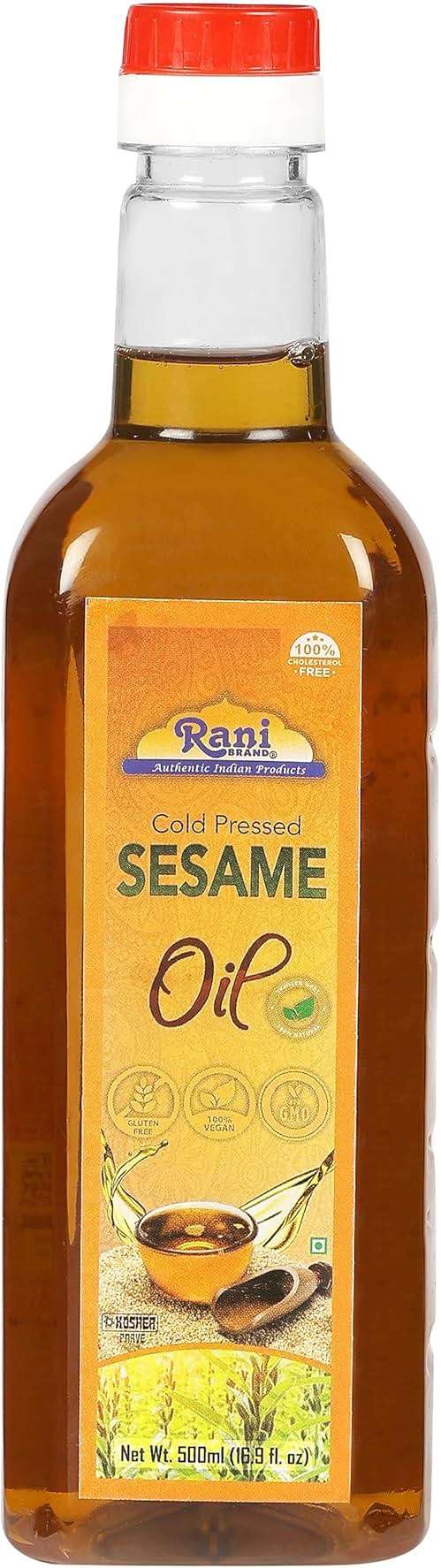 Rani Sesame Oil 16.9 Ounce (500ml) Cold Pressed | 100% Natural | NON-GMO | Vegan | Gluten Free - Image 1