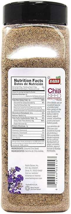 Badia Ground Chia Seeds, 16 oz – Superfood for Smoothies, Baking & Cooking – Source of Fiber, Omega-3 & Protein - Image 3