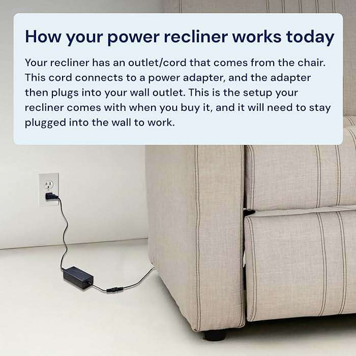 Blue Cactus 5000mAh Rechargeable Battery Pack for Reclining Furniture - Easy Install for Power Recliners, Loveseats and Sofas - Power Kit with Transformer, Charging, Extension and Splitter Cords - Image 4