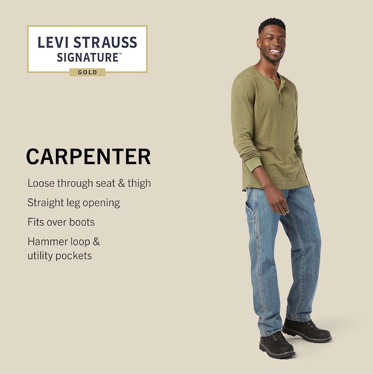 Levi Strauss Signature Gold Men's Carpenter Jeans - Image 4