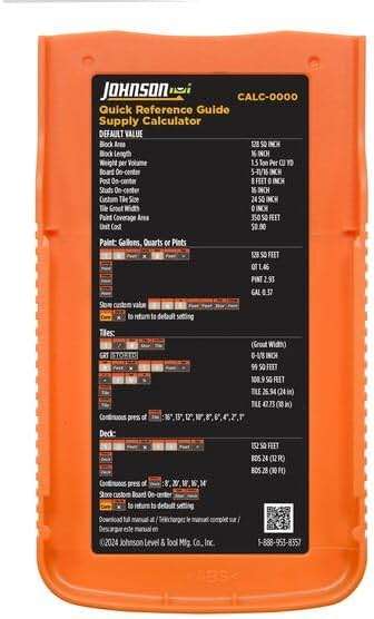 Johnson Level & Tools CALC-0000 Supply Calculator - Image 7