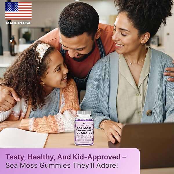 TrueSeaMoss Sea Moss Gummies with Elderberry, Burdock Root & Bladderwrack – for Adults & Kids 4+ – Fruity Flavor – 60 Gummies - Image 4