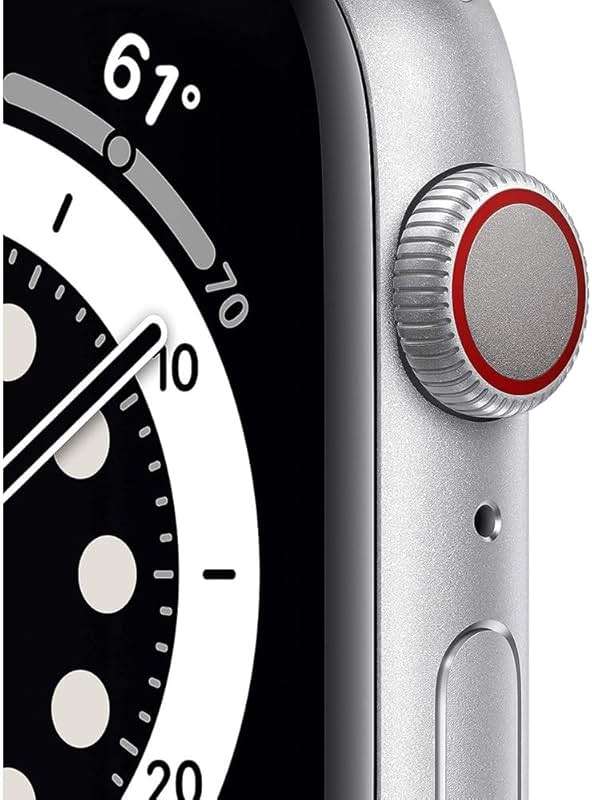 Apple Watch Series 6 (GPS + Cellular, 40mm) - Silver Aluminum Case with White Sport Band (Renewed) - Image 2