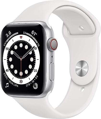 Apple Watch Series 6 (GPS + Cellular, 40mm) - Silver Aluminum Case with White Sport Band (Renewed) - Image 4
