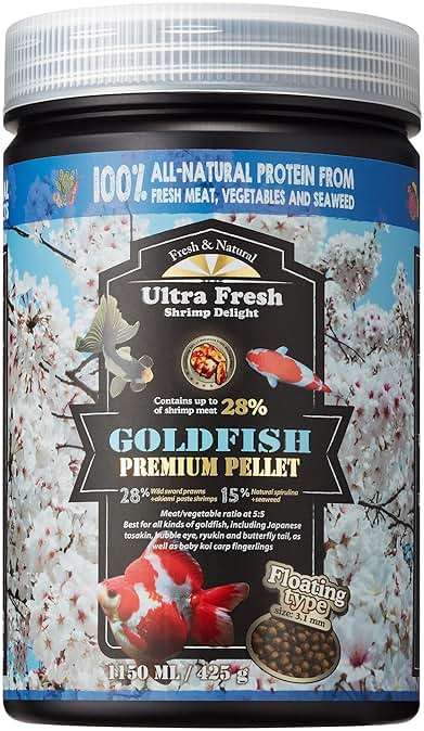 Ultra Fresh Floating Goldfish Food, Color Enhancing, Balanced Diet, All Natural Ingredients, Clear Water Formula, Goldfish Premium Pellet, 15 oz - Image 1