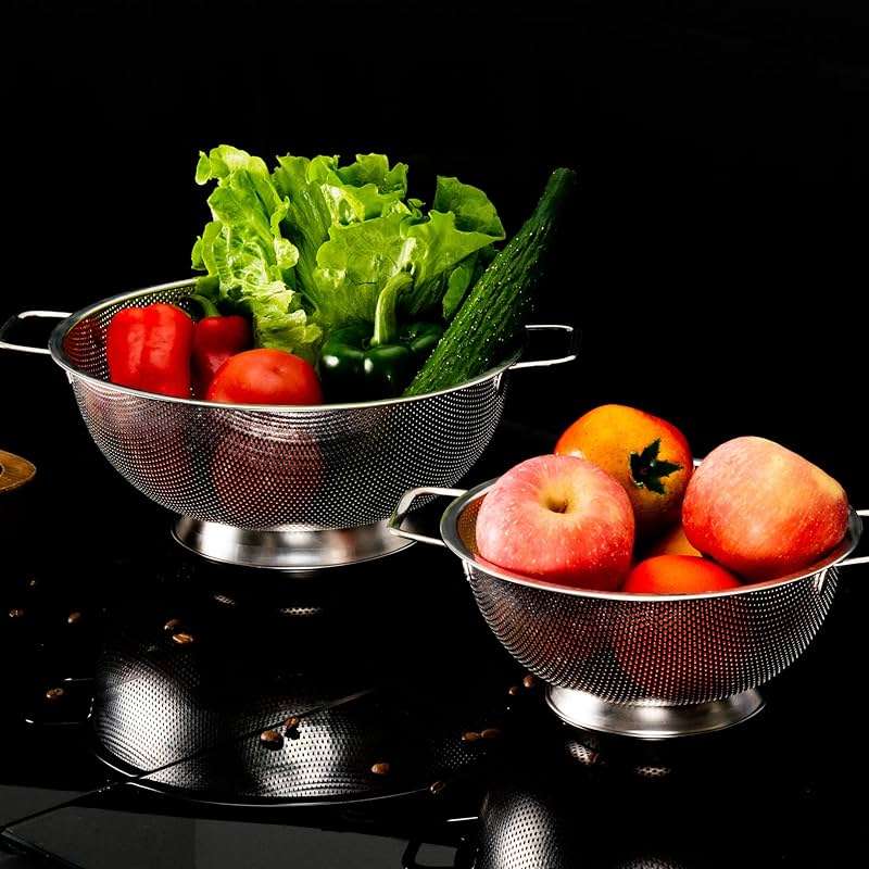 Gulex Colander Stainless Steel 3-Quart, Strainer Kitchen, Dishwasher Safe - Image 8