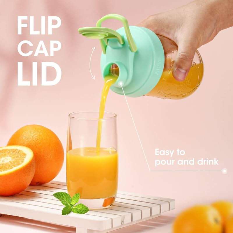 Aieve Mason Jar Lids, 4 Pack Wide Mouth Mason Jar Pour Spout Lid, Canning Lids with Flip Top Lid, Leak-Proof - Image 3