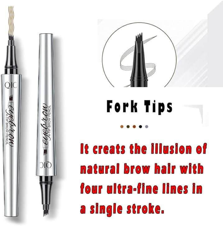 5 Colors Hair-like Strokes Eyebrow Pen, Mimics Natural Eyebrow Liquid Microfilling, Eye Brow Makeup by “Linble” (#1 Brown) - Image 3