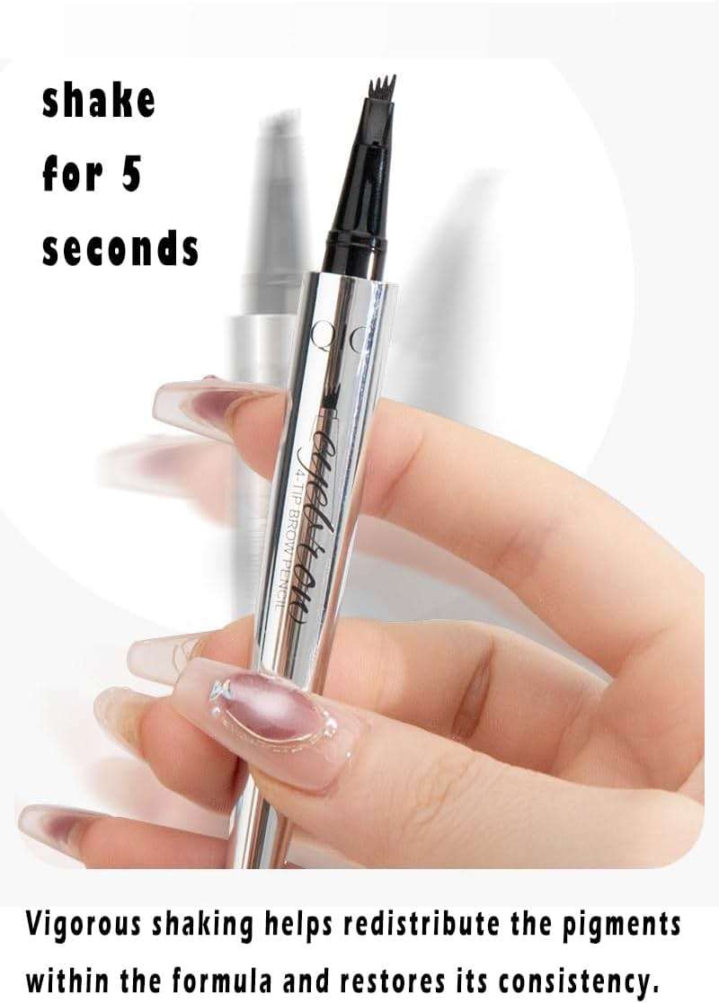 5 Colors Hair-like Strokes Eyebrow Pen, Mimics Natural Eyebrow Liquid Microfilling, Eye Brow Makeup by “Linble” (#1 Brown) - Image 6